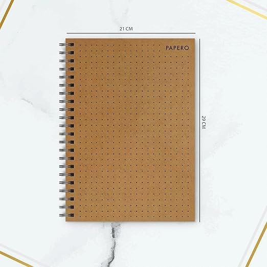 A4 Square and Dot Grid Notebook Combo | 5MM Square Graph Design | Black