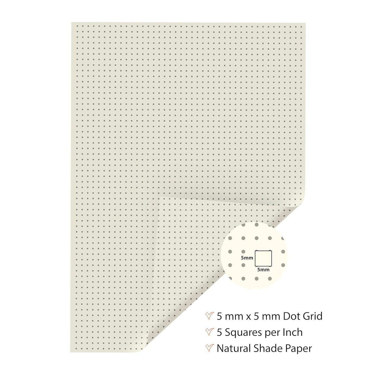 A5 Dot Grid Notebook | 5MM Dot Design | | 100 Pages | DOT GRID 1 | Pack of 3