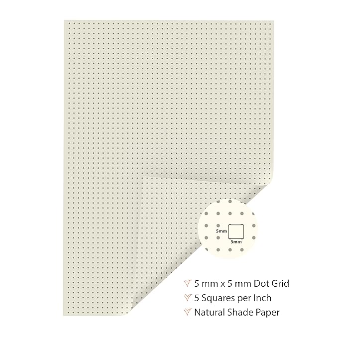 A5 Unpunched Loose Leaf Dot Grid sheets | Grid Paper