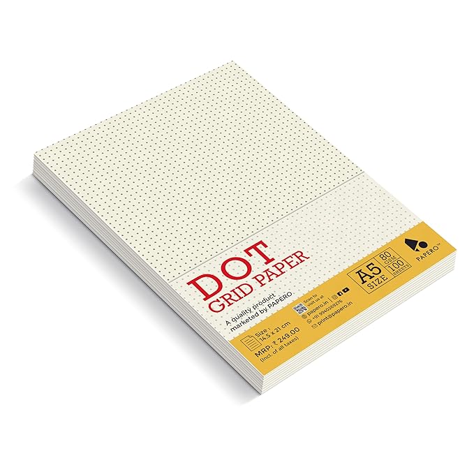 A5 Unpunched Loose Leaf Dot Grid sheets | Grid Paper