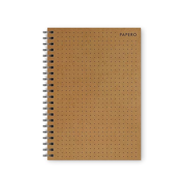 A4 Square and Dot Grid Notebook Combo | 5MM Square Graph Design | Black