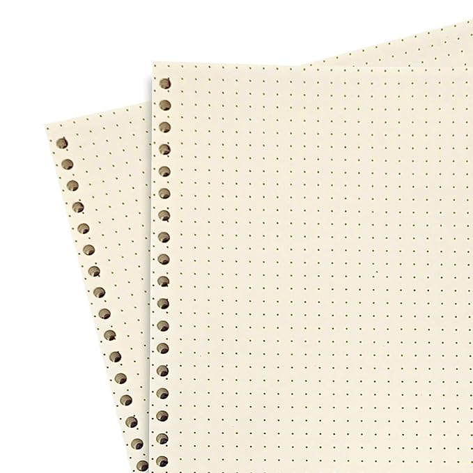 A5 Punched Loose Leaf Dot Grid Sheet/Paper | 80 GSM | 100 Sheets | (21 x 14.5 cm)
