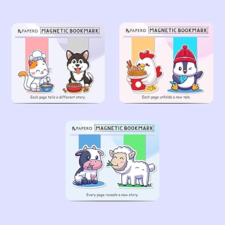 Magnetic Bookmarks | Perfect Gift Magnetic Clips (Pack of 6) | Animals