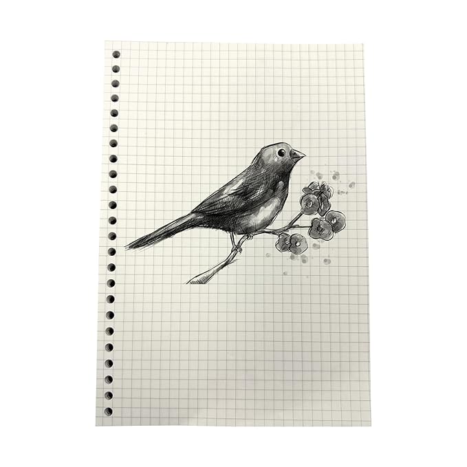 A5 Punched Loose Leaf Square Grid Sheet/Grid Paper | 80 GSM | 100 Sheets | A5 (21 x 14.5 cm)
