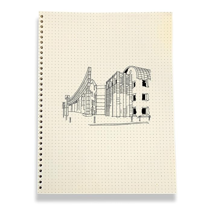 A4 Punched Loose Leaf Dot Grid Paper | Suitable for Spiral Binding (Green, A4)