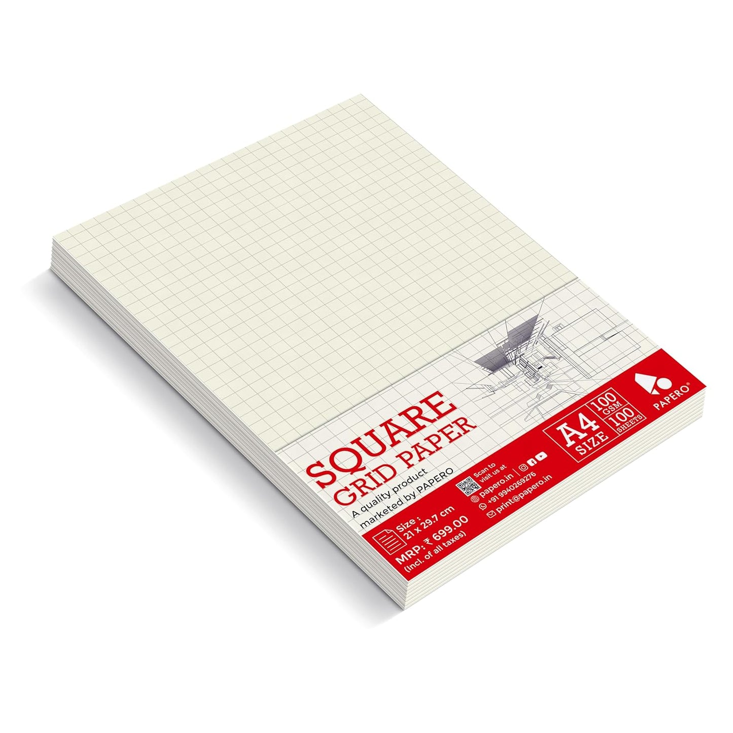 A4 Unpunched Loose Leaf Square Grid sheets | Grid Paper