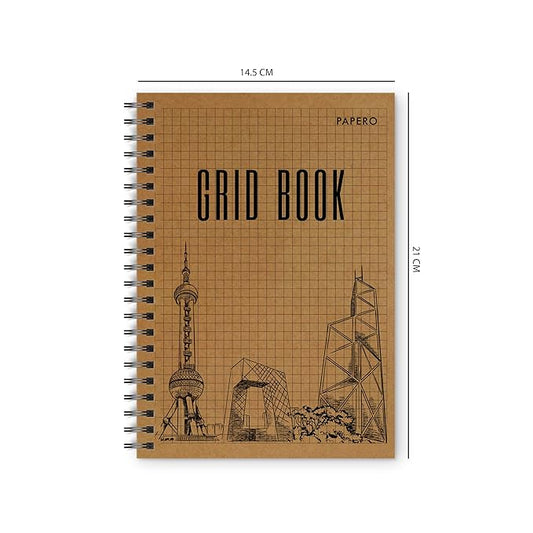 A5 Square Grid Notebook | | 100 Pages | Grid Book | (Pack of 2)
