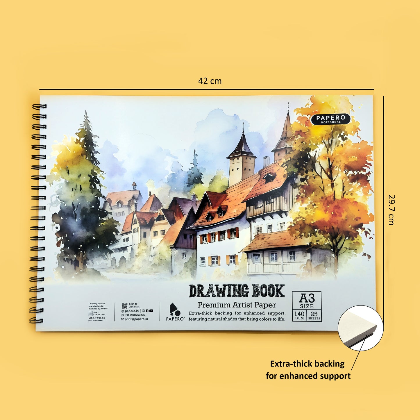 A3 Sketch Book – 140 GSM | 25 Sheets