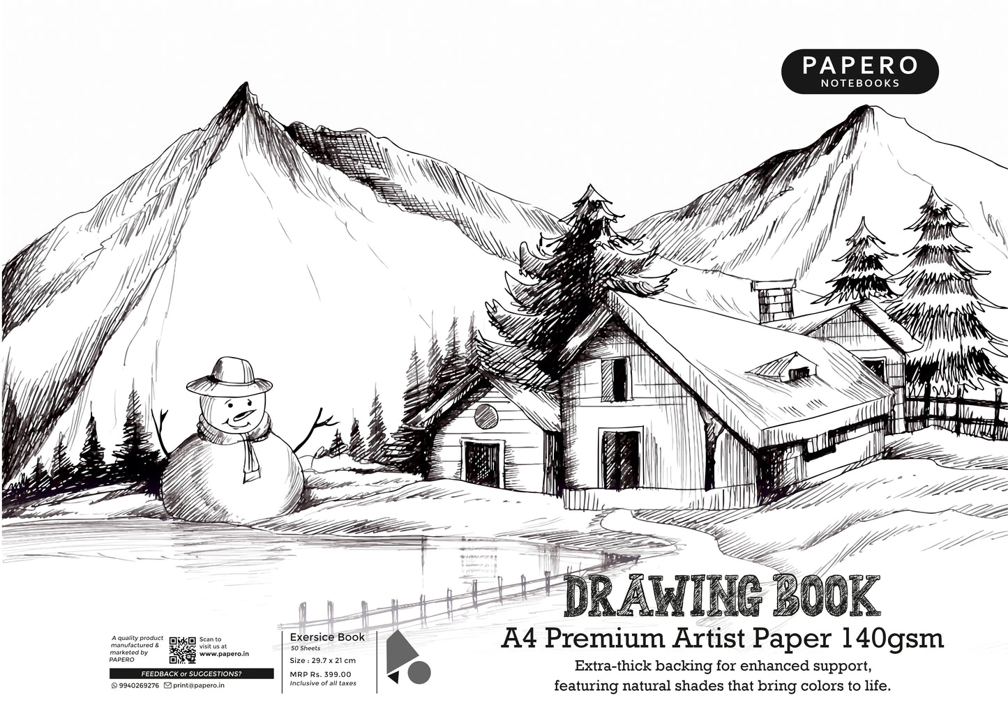A4 Sketch | Drawing Book | Snow House