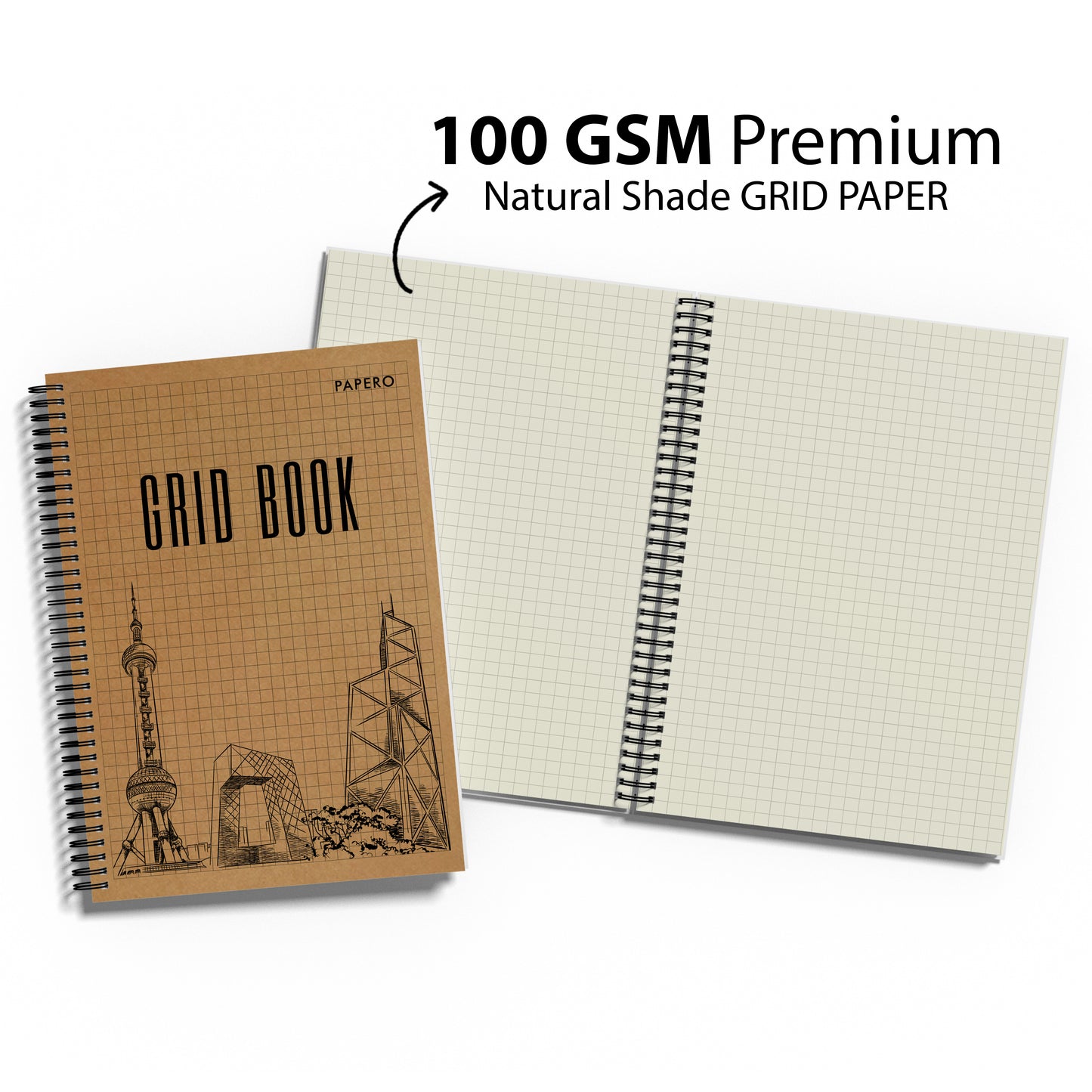 Square Grid Notebook | 5MM Square Graph Design | A4 Size| 100 Pages | Plain Square