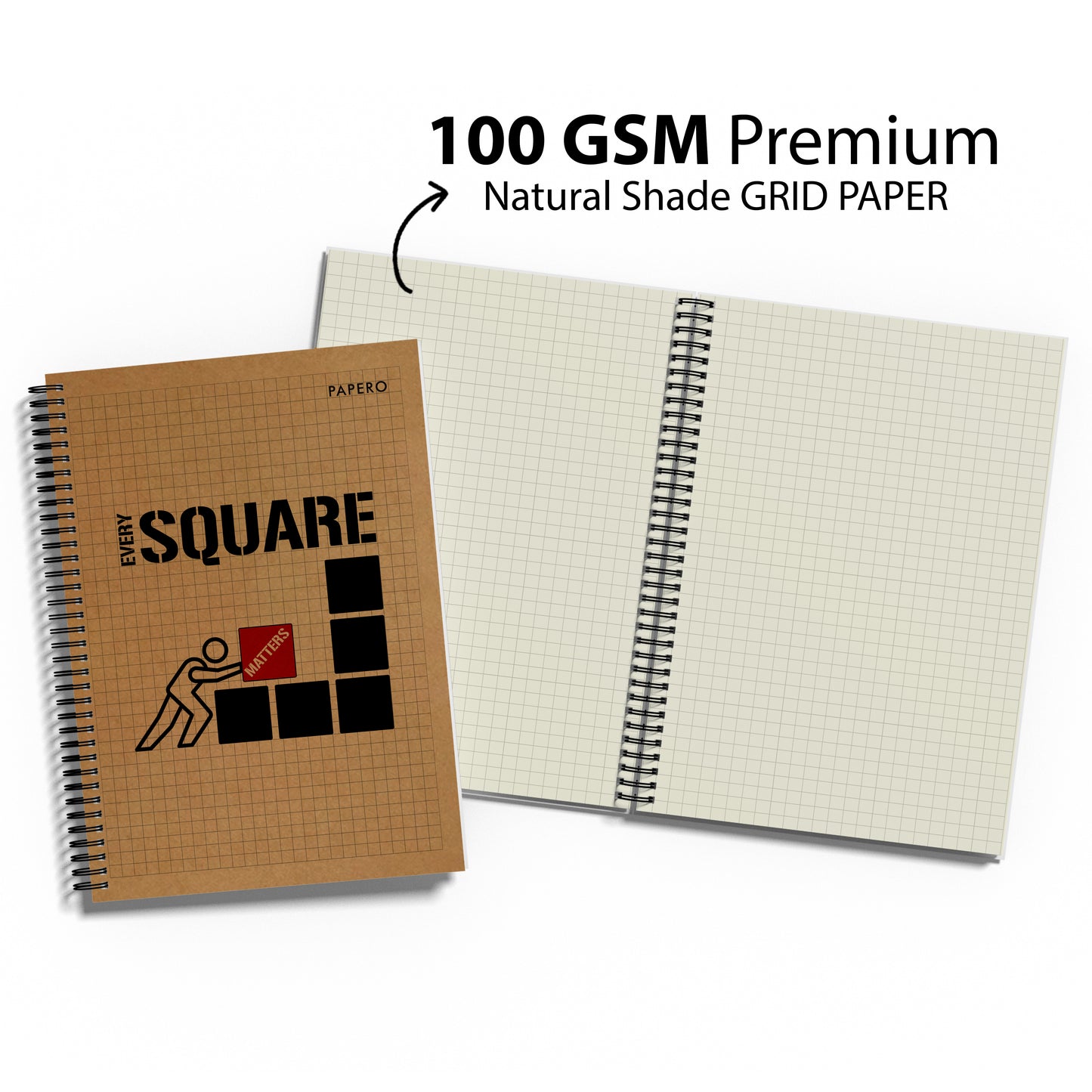Square Grid Notebook A4 | 5MM Square Graph Design | | 100 Pages | Red (Every Square Matters)
