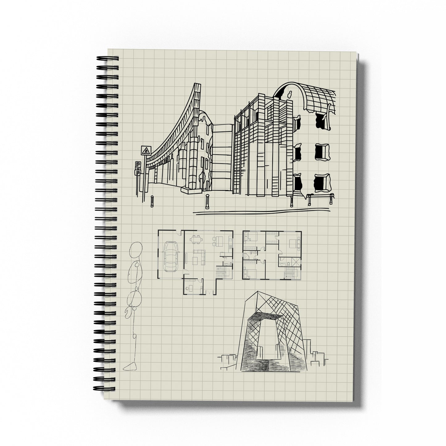 A5 Dot Grid Notebook | A5 Dot Grid Notebook | 100 Pages | DOT Design 2 | Pack of 2