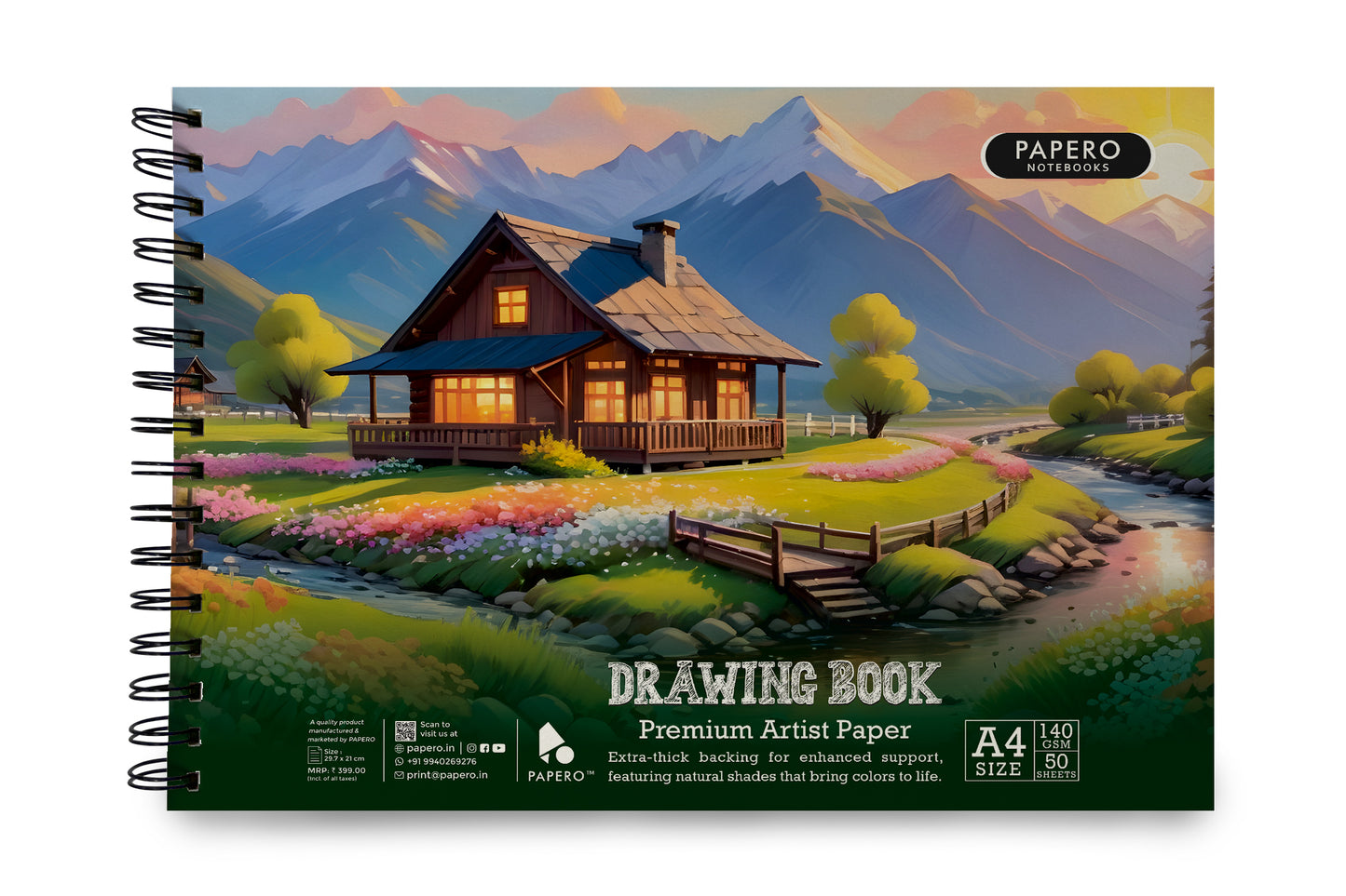 A4 Sketch Book – 140 GSM (Wood House)