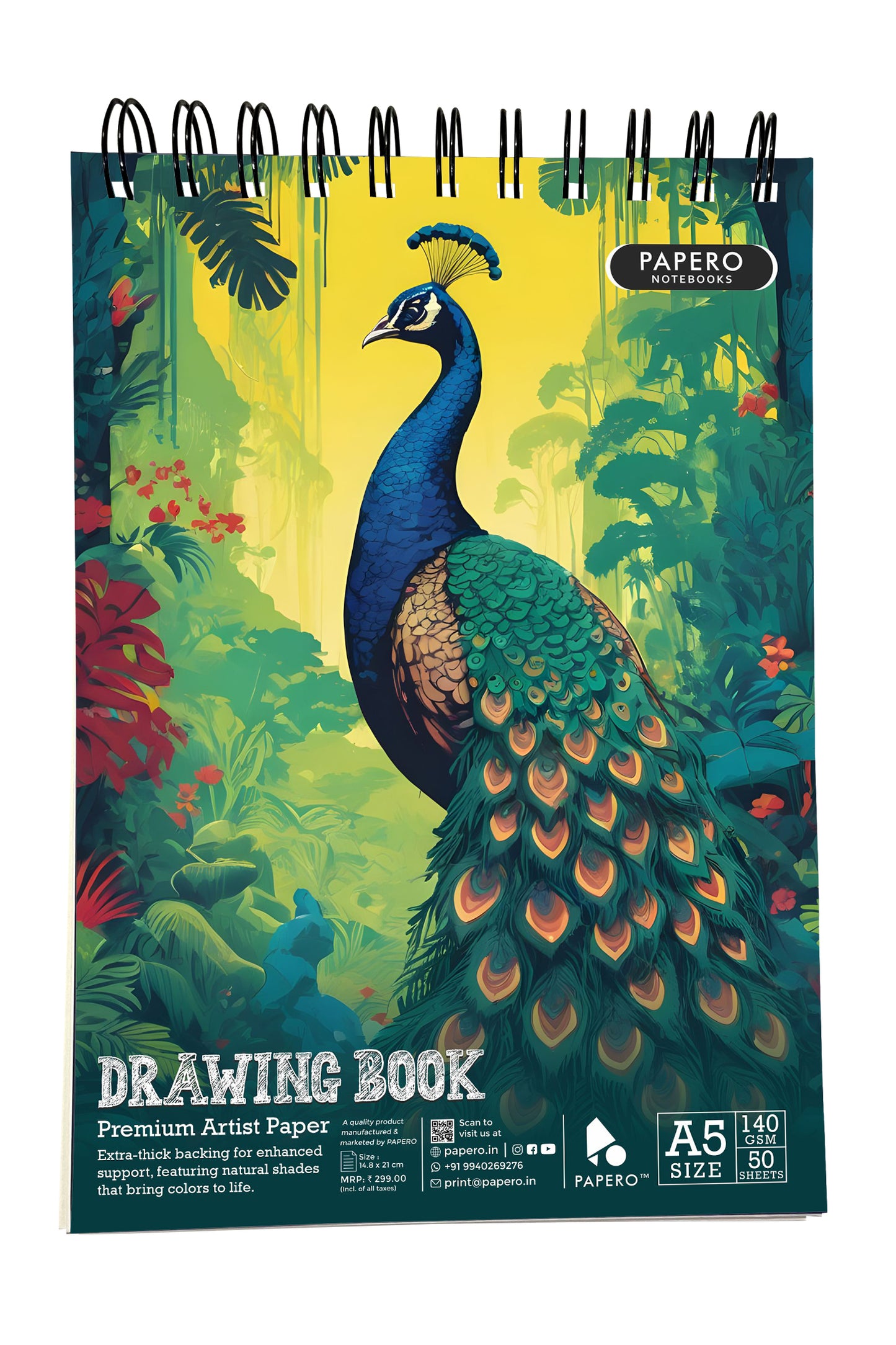 A5 Sketch/Drawing Book – 140 GSM | King & Peacock | Pack of 2
