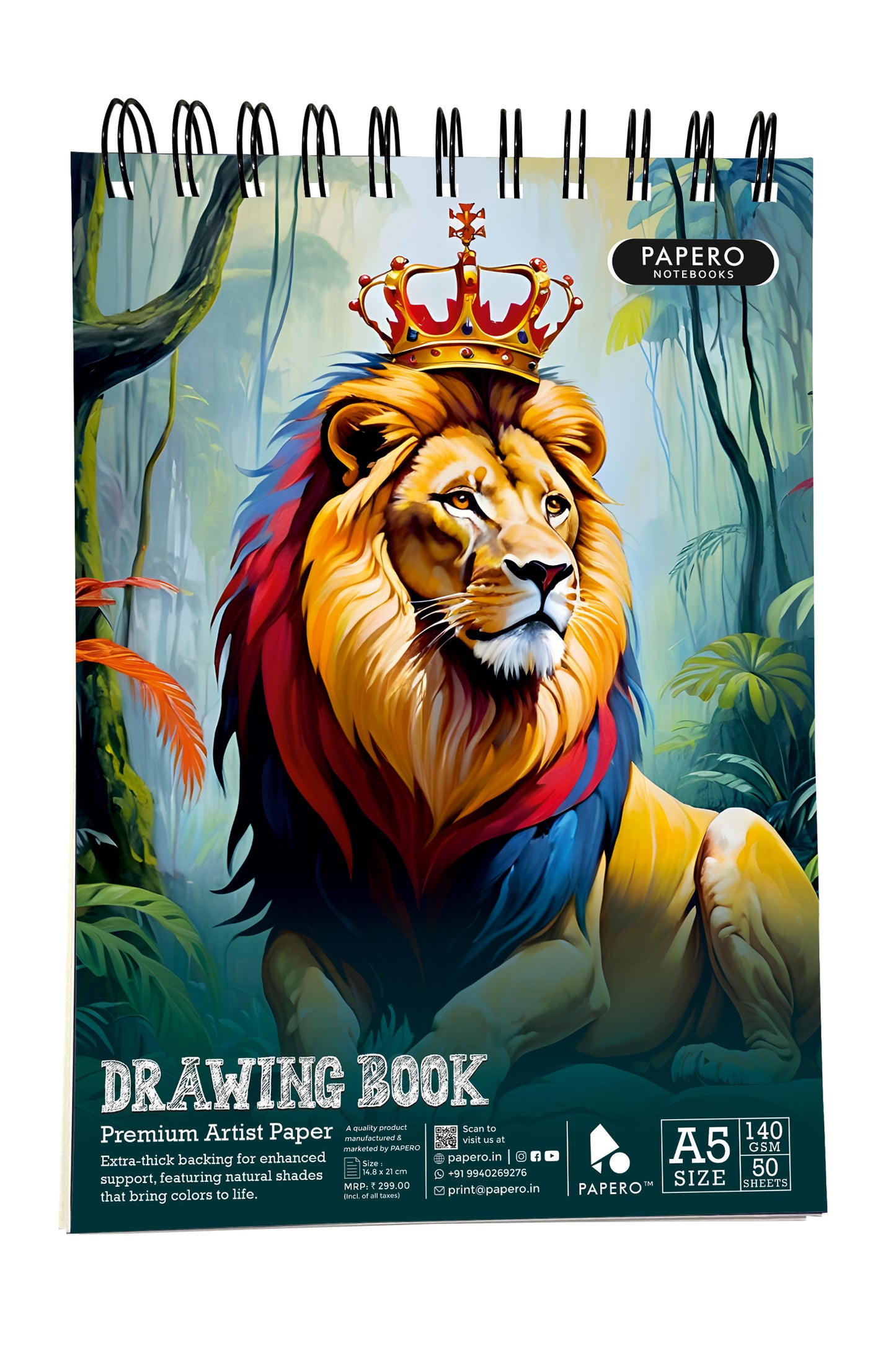 A5 Sketch/Drawing Book – 140 GSM | King & Peacock | Pack of 2