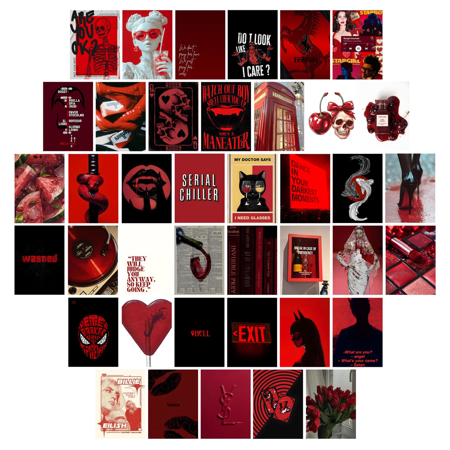 Aesthetic Red Wall Posters