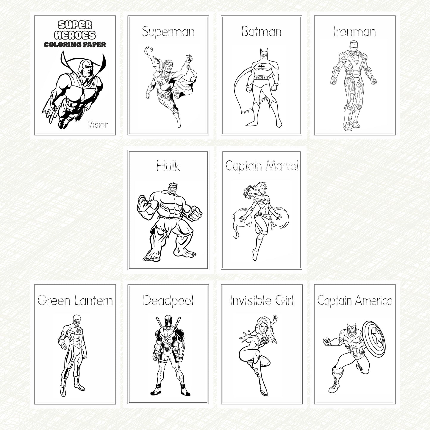 Kids Colouring Paper | Super Heros-Themed Sheets