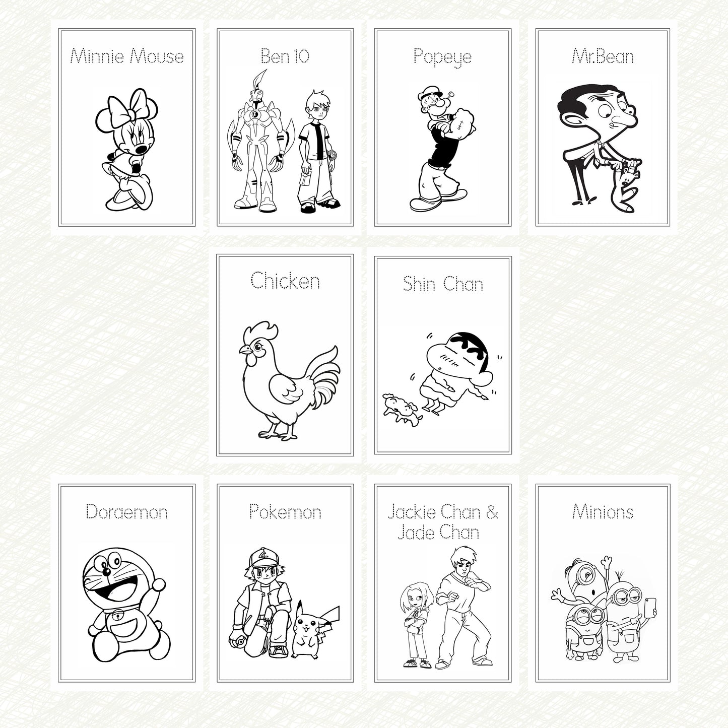 Kids Colouring Paper | Cartoon Characters-Themed Sheets