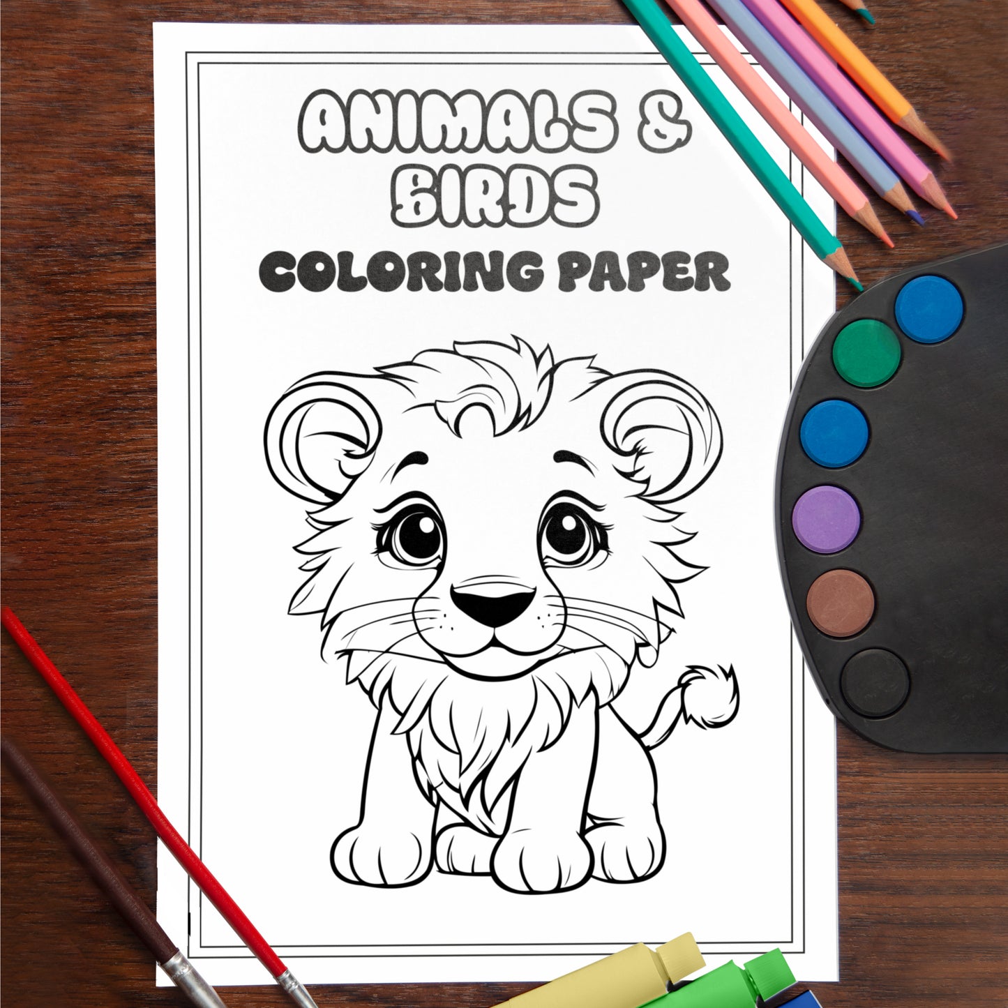 Kids Colouring Paper | 20 Animals & Birds-Themed Sheets