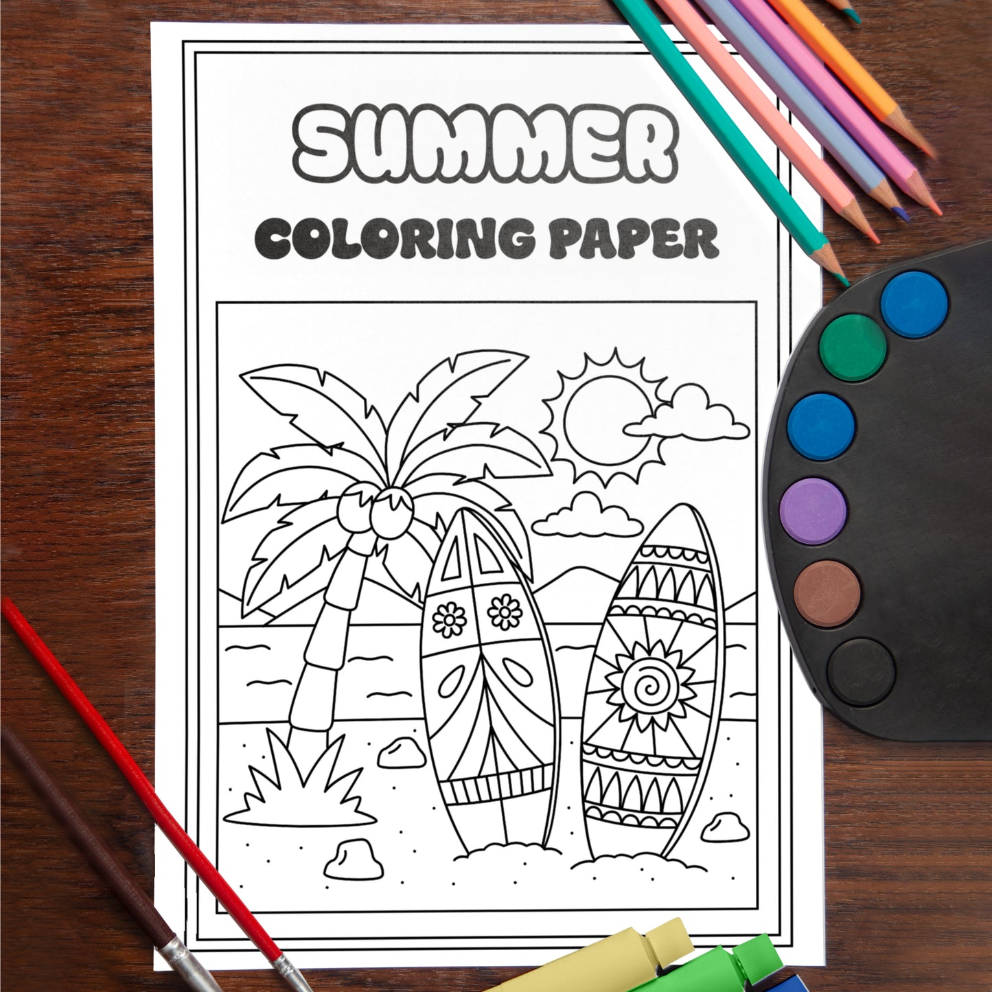 Kids Colouring Paper | Summer-Themed Sheets