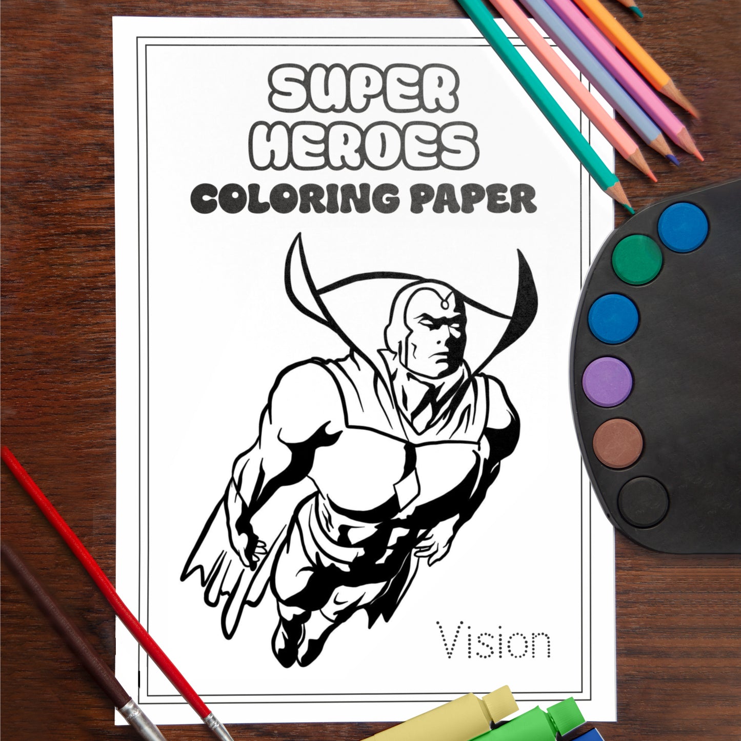 Kids Colouring Paper | Super Heros-Themed Sheets