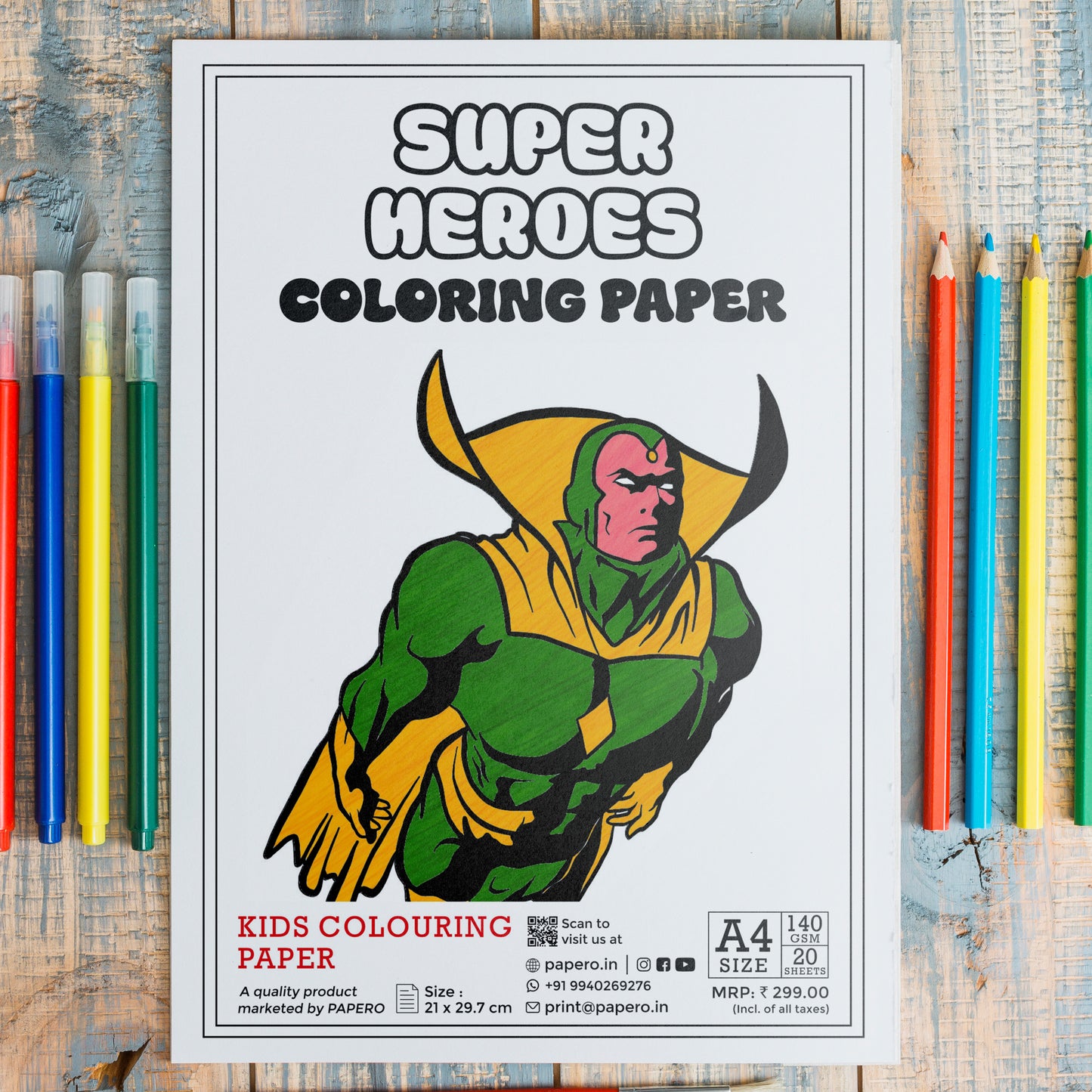 Kids Colouring Paper | Super Heros-Themed Sheets