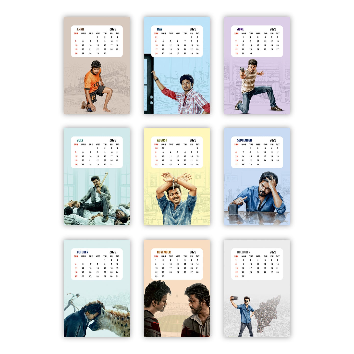 2026 Thalapathy Vijay Desk Calendar