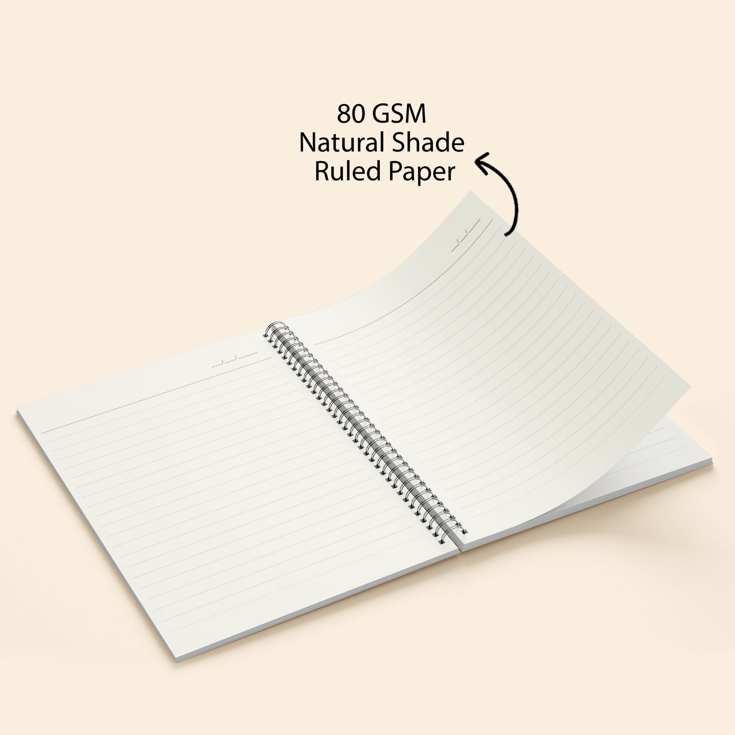 A5 Millboard Ruled Notebook | Beige