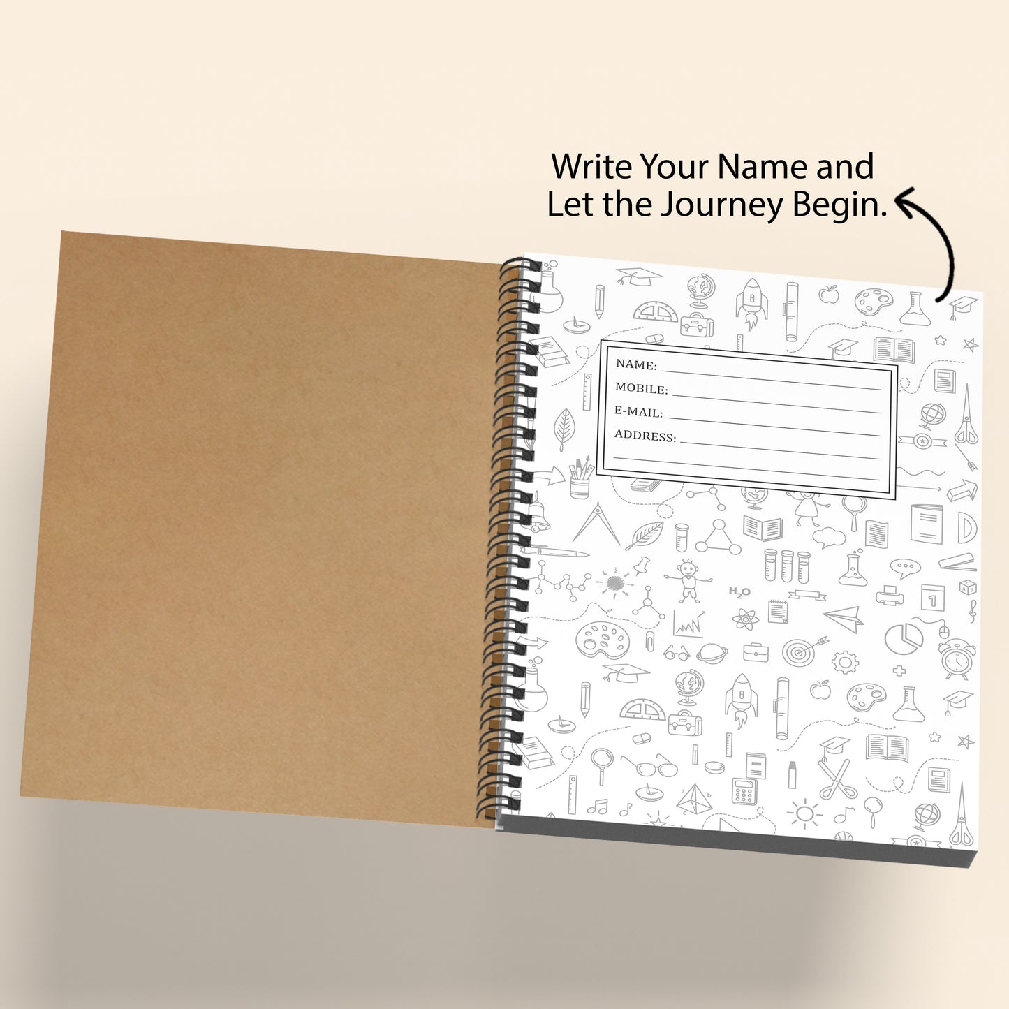 A5 Millboard Ruled Notebook | Beige