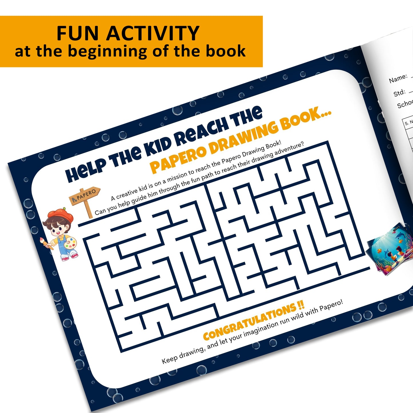 A4 Drawing Book for Kids | Aquarium Theme
