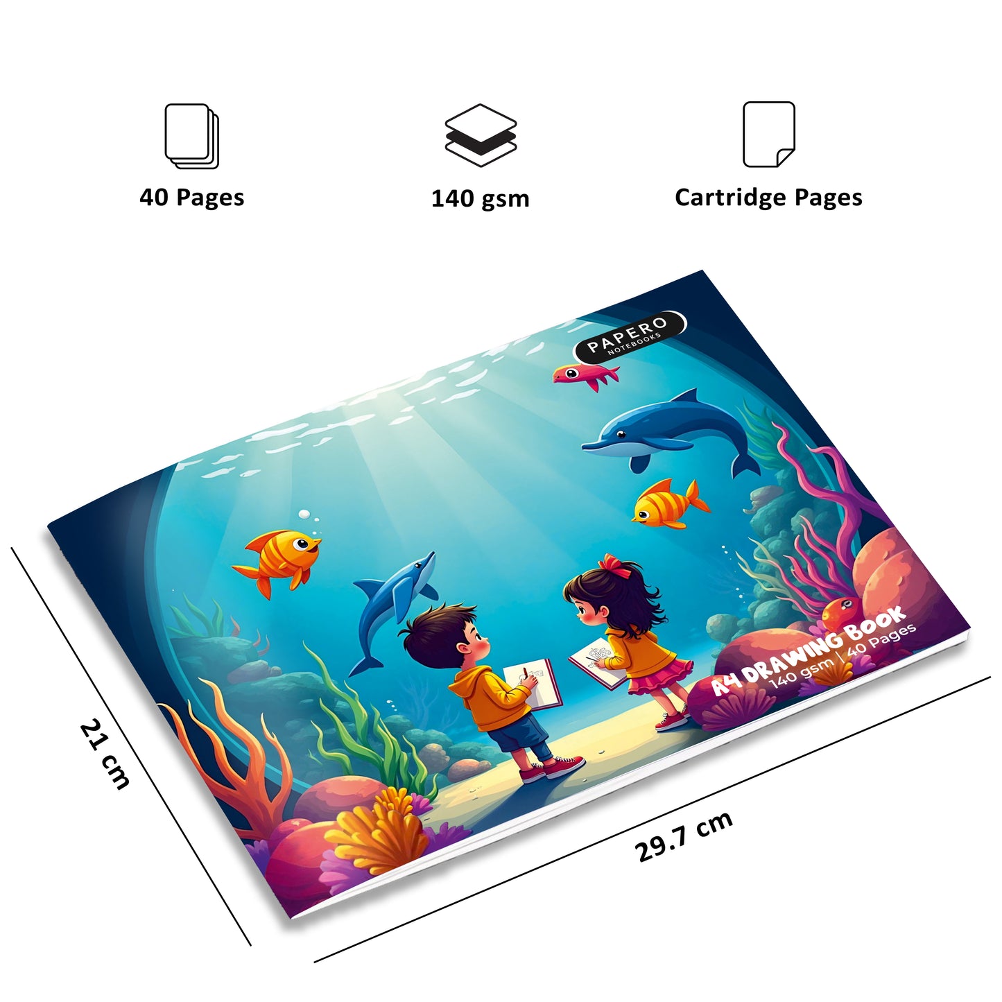 A4 Drawing Book for Kids | Aquarium Theme