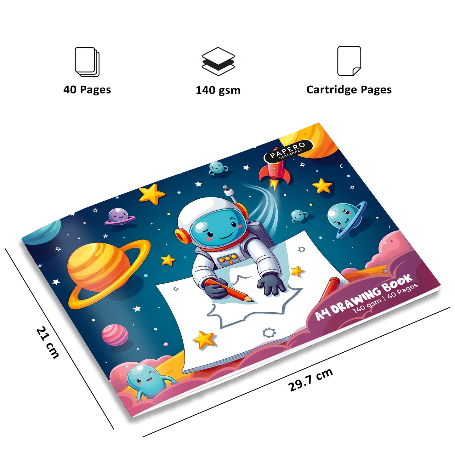 A4 Drawing Book for Kids | Space Theme