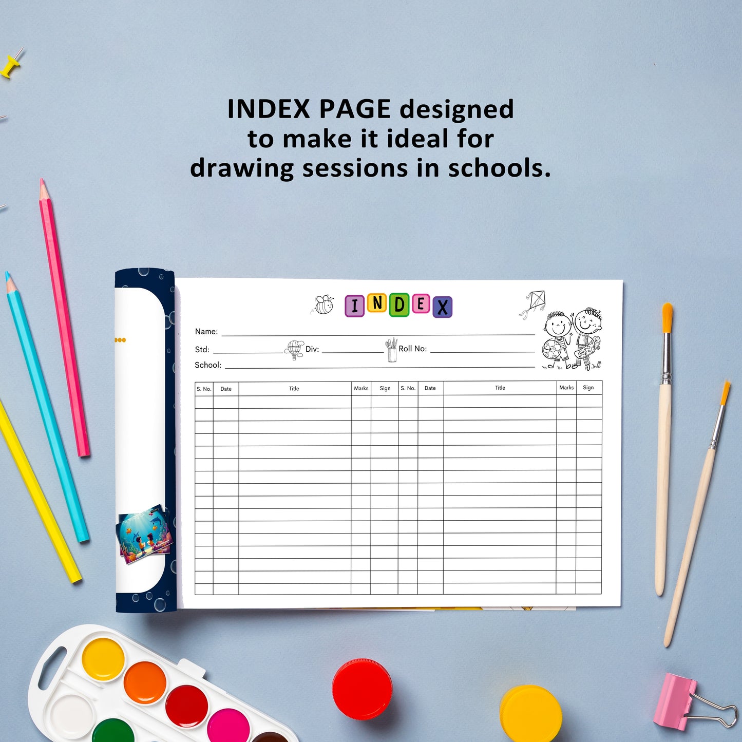 A4 Drawing Book for Kids | Aquarium Theme