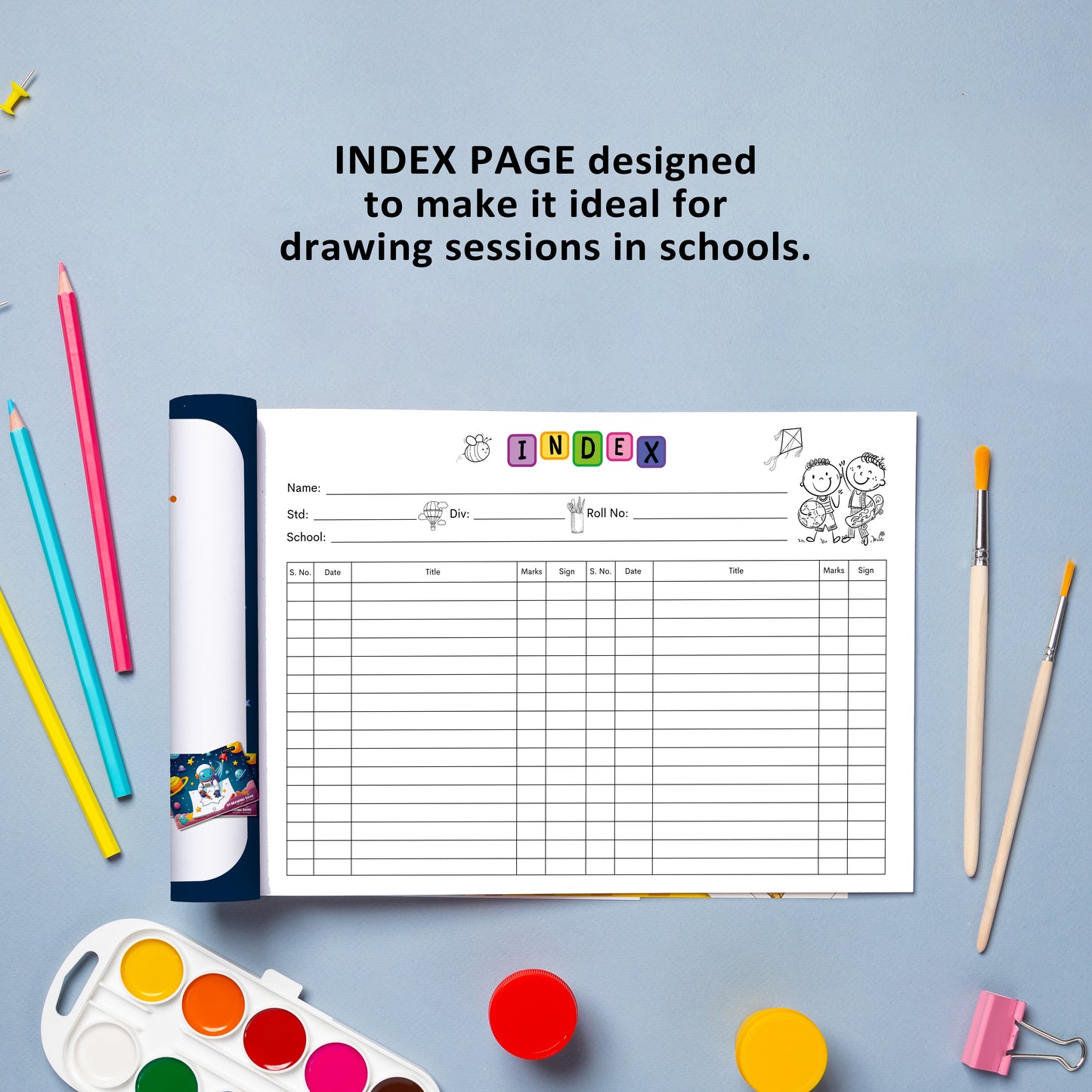 A4 Drawing Book for Kids | Space Theme
