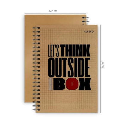A5 Square Grid Notebook | 100 Pages | Design 1 | (Pack of 2)