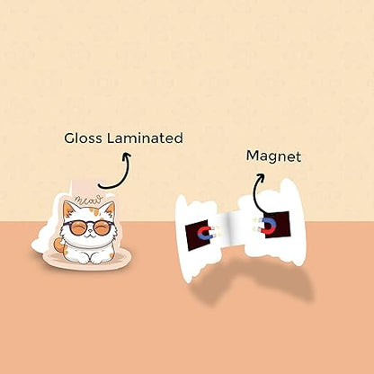 Cat-Themed Magnetic Bookmarks – Pack of 3 Cute