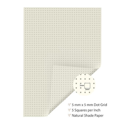 A5 Unpunched Loose Leaf Dot Grid sheets | Grid Paper