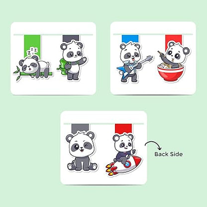 Panda-Themed Magnetic Bookmarks – Pack of 6