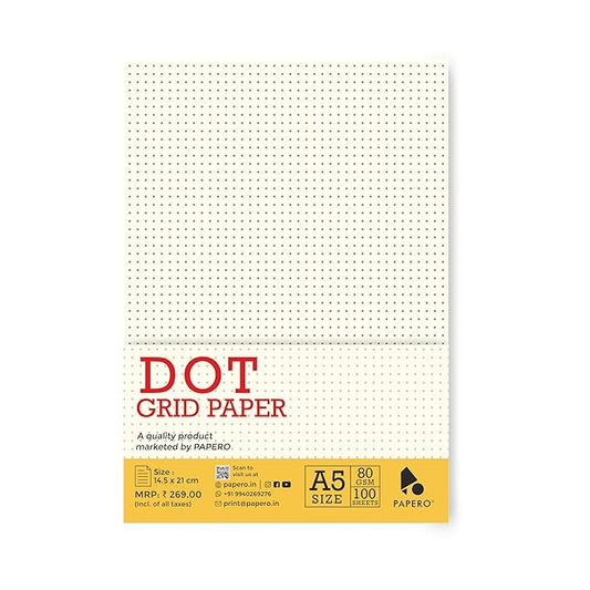 A5 Unpunched Loose Leaf Dot Grid sheets | Grid Paper