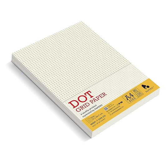 A5 Unpunched Loose Leaf Grid Paper Combo Pack | 5MM Square & Dot Grid Sheets