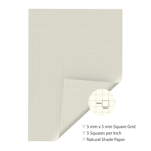 A3 Unpunched Loose Leaf Square Grid Sheet | Grid Paper