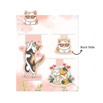 Cat-Themed Magnetic Bookmarks – Pack of 3 Cute