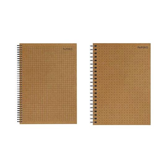 A4 Square and Dot Grid Notebook Combo | 5MM Square Graph Design | Black