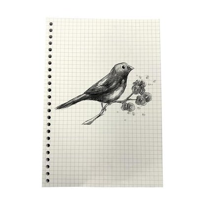 A5 Punched Loose Leaf Square Grid Sheet/Grid Paper | 80 GSM | 100 Sheets | A5 (21 x 14.5 cm)