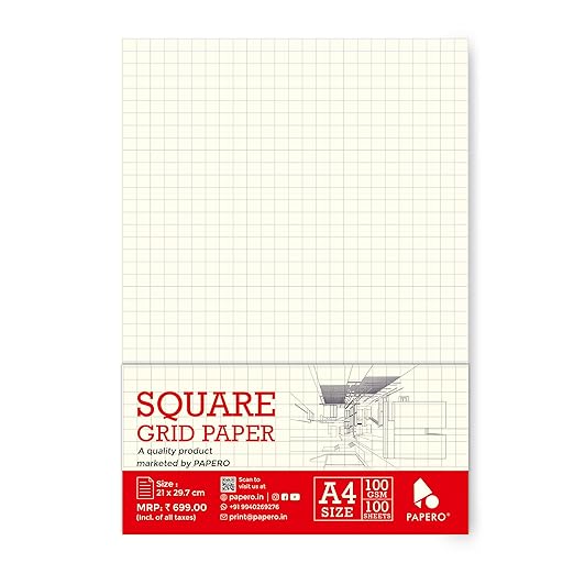 A4 Unpunched Loose Leaf Square Grid Sheet | Grid Paper