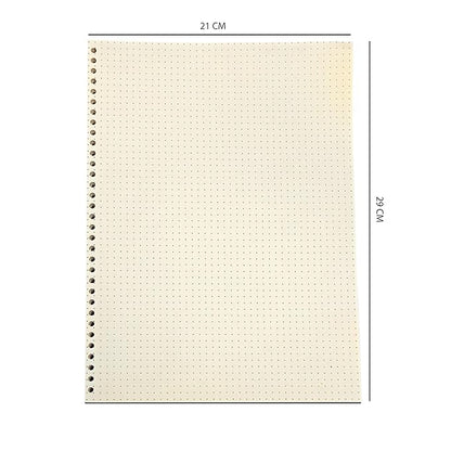 A4 Punched Loose Leaf Dot Grid Paper | Suitable for Spiral Binding (Green, A4)