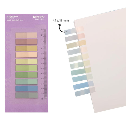 Transparent Sticky Book Tabs – 10 Colors