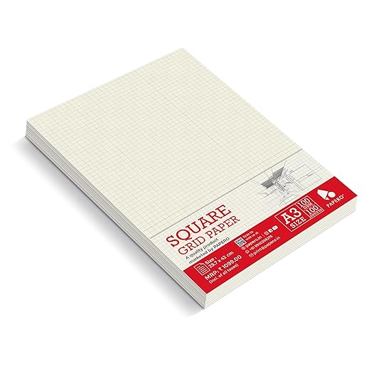 A3 Unpunched Loose Leaf Square Grid Sheet | Grid Paper