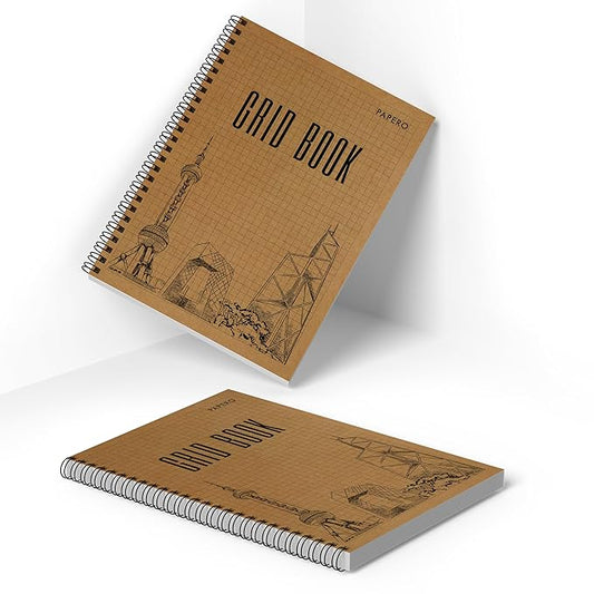 A5 Square Grid Notebook | | 100 Pages | Grid Book | (Pack of 2)