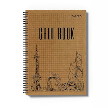 A5 Square Grid Notebook | 100 Pages | Design 1 | (Pack of 2)
